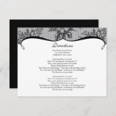 Elegante Black Lace Direction Card Begleitkarte (Vorne/Hinten)