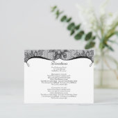 Elegante Black Lace Direction Card Begleitkarte (Stehend Vorderseite)