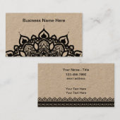 Elegante Black Lace Grafik-Visitenkarten Visitenkarte (Vorne/Hinten)