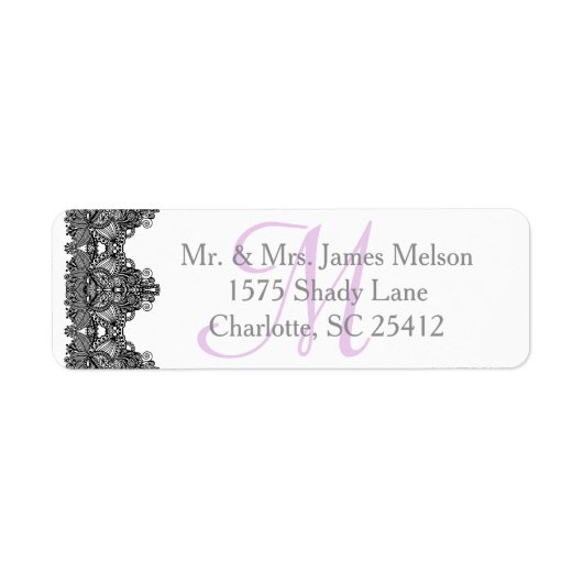 Elegante Black Lace Monogram Wedding Suite (Vorne)