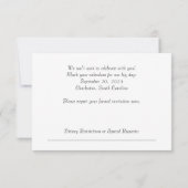 Elegante Black Lace RSVP Karte für Hochzeiten (Rückseite)