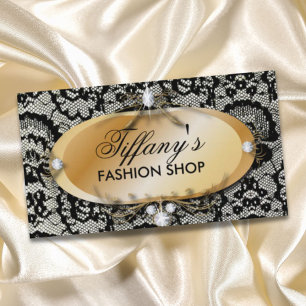 Elegante Black Lace Vintag Fashion Business Cards Visitenkarte