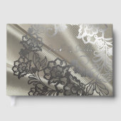 Elegante Black Lace Wedding Gästebuch (Vorderseite)