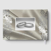 Elegante Black Lace Wedding Gästebuch (Rückseite)