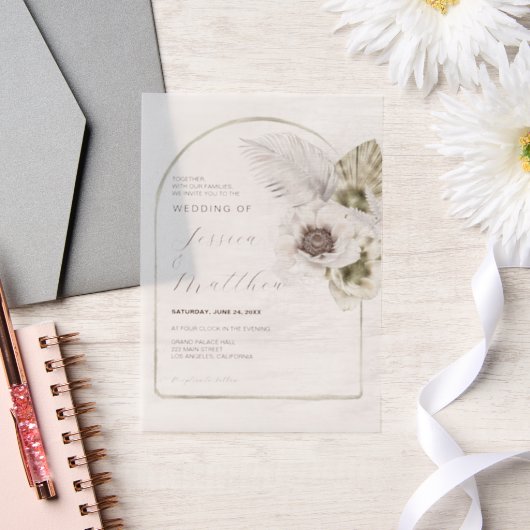 Elegante Black Lace & White Damask Wedding Pergament Einladungen (Hochzeit)