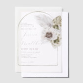 Elegante Black Lace & White Damask Wedding Pergament Einladungen (Versetzt)