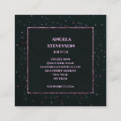 Elegante Black Lila Glitzer Business Card Quadratische Visitenkarte (Rückseite)