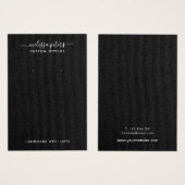 Elegante Black Linen Jewelry Earring Display Card (Vorne & Hinten)