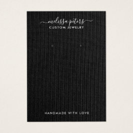 Elegante Black Linen Jewelry Earring Display Card