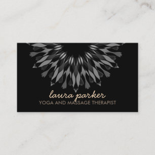 Elegante Black Lotus Blume Yoga Gesundheit Visitenkarte