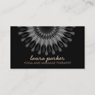 Elegante Black Lotus Blume Yoga Gesundheit Visitenkarte