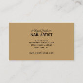 Elegante Black Marble Gold Nails nach dem "Name"-G Visitenkarte (Rückseite)