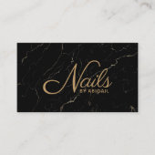 Elegante Black Marble Gold Nails nach dem "Name"-G Visitenkarte (Vorderseite)