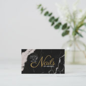 Elegante Black Marble Gold Nails nach "Name" Visitenkarte (Stehend Vorderseite)