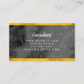 Elegante Black Marble Gold Trim Visitenkarte (Rückseite)