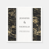 Elegante Black Marble Wedding Serviette (Vorderseite)