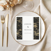 Elegante Black Marble Wedding Serviette