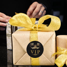 Elegante Black Masquerade VIP sehr wichtige Person Runder Aufkleber