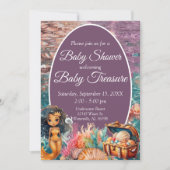 Elegante Black Mermaid Baby Shower Einladung (Vorderseite)