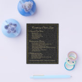 Elegante Black & Metallic Gold Floral Damasks Flyer (Einzeln)