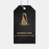 Elegante Black Metallic Real Anwesen Geschenktaste Geschenkanhänger (Vorderseite)