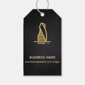 Elegante Black Metallic Real Anwesen Geschenktaste Geschenkanhänger (Rückseite)