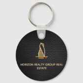 Elegante Black Metallic Real Anwesen Schlüsselanhä Schlüsselanhänger (Vorderseite)