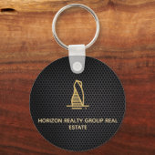 Elegante Black Metallic Real Anwesen Schlüsselanhä Schlüsselanhänger (Vorderseite)