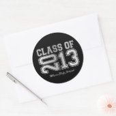 Elegante Black & Metallic Silver Class 2013 Runder Aufkleber (Umschlag)
