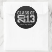 Elegante Black & Metallic Silver Class 2013 Runder Aufkleber (Tasche)