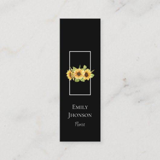 Elegante Black Mini Business Card Visitenkarte (Vorderseite)