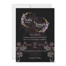 Elegante Black Modern Wedding Invitation Card