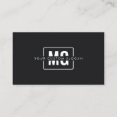 Elegante Black Monogram Berufliche Persönliche Mar Visitenkarte (Rückseite)