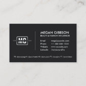 Elegante Black Monogram Berufliche Persönliche Mar Visitenkarte (Vorderseite)