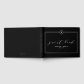 Elegante Black Monogram Calligrafy Wedding Gästebuch (Voll)