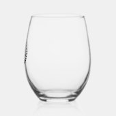 Elegante Black Monogram Laurel Wreath Crown Weinglas Ohne Stiel (Links)