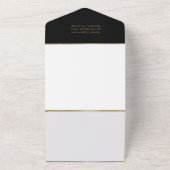 Elegante Black Monogram Wedding All In One Einladung (Außenbereich)