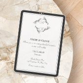 Elegante Black Monogram Wedding Einladung