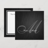 Elegante Black Monogram Wedding Einladung (Vorne/Hinten)
