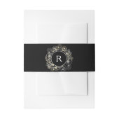 Elegante Black Monogram Wedding Einladungsbanderole (Vorderseite Beispiel)