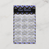 Elegante Black on Blue ZigZag Business Card Visitenkarte (Rückseite)