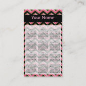 Elegante Black on Hot Pink ZigZag Business Card Visitenkarte (Rückseite)