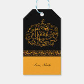 Elegante Black & Orange Pumpkin Fall Danke Geschenkanhänger (Vorderseite)