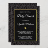Elegante Black Panther Jaguar Spots Baby Dusche Einladung (Vorne/Hinten)