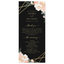 Elegante Black Peach Cream Gold Geometrische Hochz