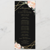 Elegante Black Peach Cream Gold Geometrische Hochz Programm (Rückseite)