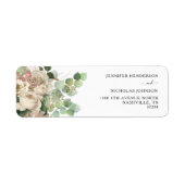 Elegante Black Peonies Wedding Rücksendeadresse (Vorne)