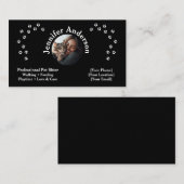 Elegante Black Pet Sitter Visitenkarte (Vorne/Hinten)