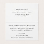 Elegante Black Piano Musik Bildung & Performance Visitenkarten (Innenseite Aufgefaltet)
