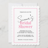 Elegante Black Pink Hearts Bridal Dusche Einladung (Vorderseite)